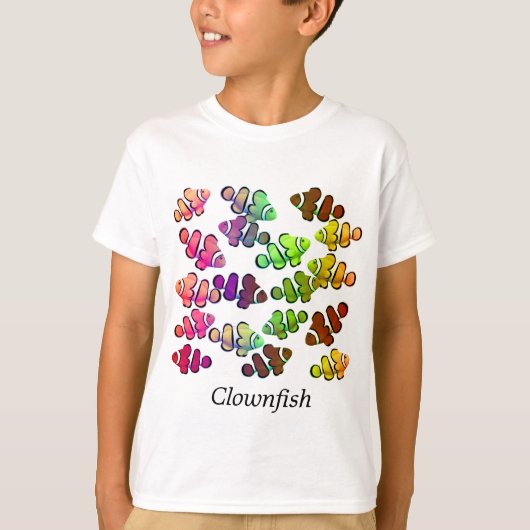 École colorée pour enfants T-shirt de poisson clow (Devant)