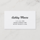 École d'art, Carte de visite (Dos)