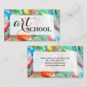 École d'art Plasticine colorée - Carte d'enseignan (Devant / Derrière)