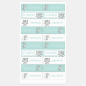 École de chats d'aquarelle Étiquettes de garderie (Feuille)