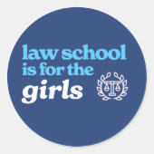 École de droit pour les filles Autocollant (bleu e (Devant)