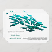 École de Faire-part de mariage de poisson (Devant / Derrière)