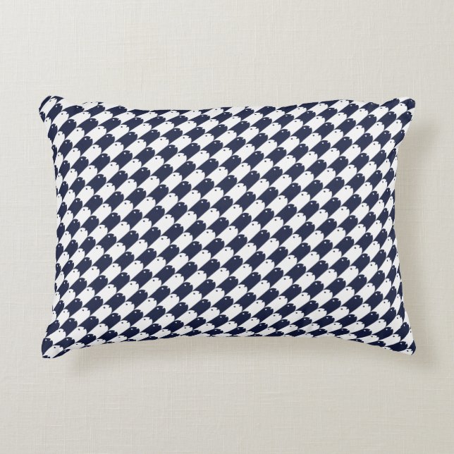École de poisson Houndstooth Marine Coussin d'acce (Devant)