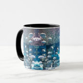Ecole de Poissons dans Ocean Rocks Mug pour papa (Devant gauche)