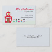 École de professeur et carte de visite d'enfants (Devant / Derrière)