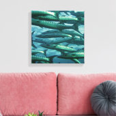 École de toile de poisson vert Imprimer (Insitu(Salon))