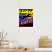 École de vol des chats noirs Affiche vintage Hallo (Cuisine)