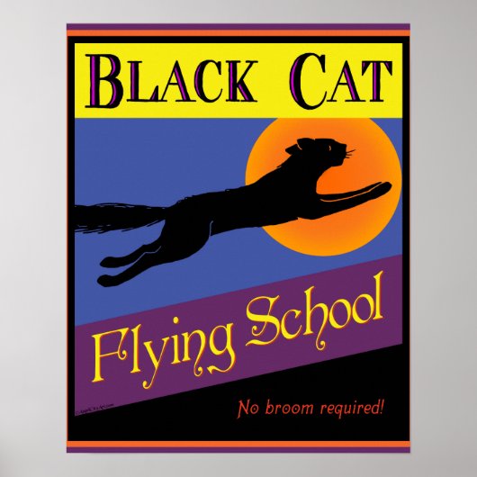 École de vol des chats noirs Affiche vintage Hallo (Devant)