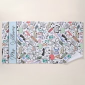 École Doodle mignon Serviette de plage d'été (Devant)