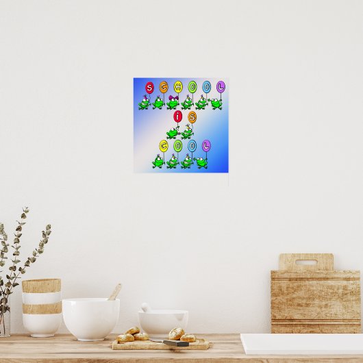 École est Cool - Poster de grenouilles (Cuisine)
