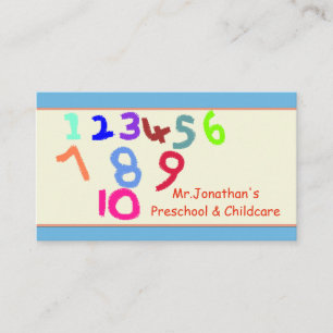 École maternelle et carte de visite de Childcare