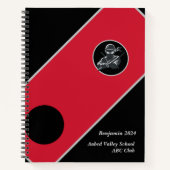 École personnalisée Ninja Black Red Cover Carnet (Devant)