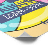 école sociale de plage PTO flyer et poster modèle (Coin)