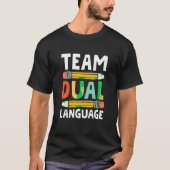 Ecole T-shirt de l'équipe de deux langues (Devant)