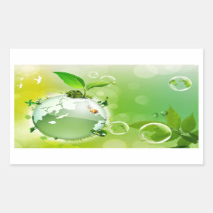 Ecologie: de aarde is ons huis - rechthoekige sticker