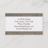 Ecologisch elegant Visitekaartje van linnen (Achterkant)