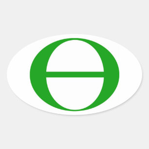 Ecologisch symbool ovale sticker