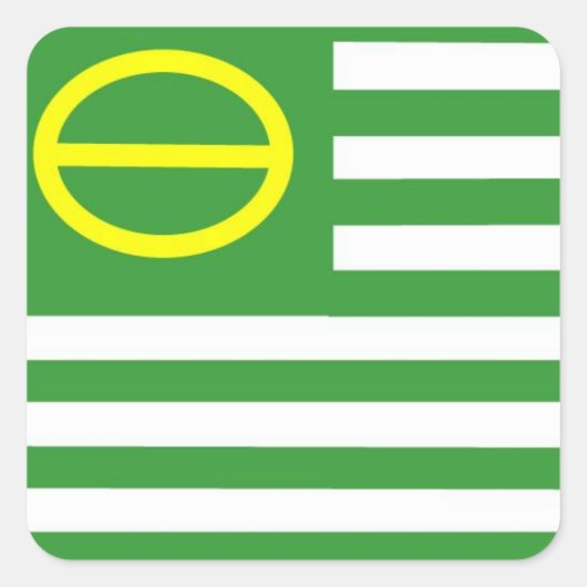 Ecologische vlag vierkante sticker (Voorkant)
