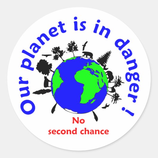 Ecology Planet Ronde Sticker (Voorkant)