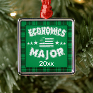 Economics College Studenten Groene Pset-programma' Metalen Ornament