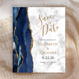 Économie Carte de Mariage à Venir en Agate Bleu Ma