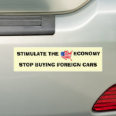 ECONOMIE IN DE VS.. BUMPERSTICKER (Op auto)