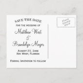 Économies de corail de plage la carte de mariage (Dos)