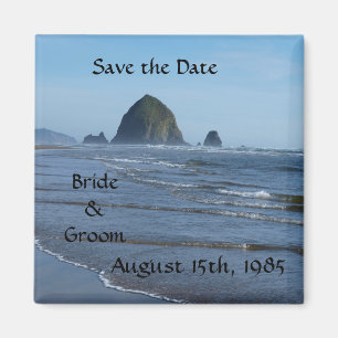Économies de mariage de plage le magnet de date