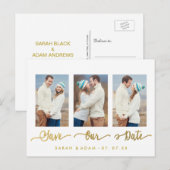 Économies de photo de collage d'or la carte (Devant / Derrière)