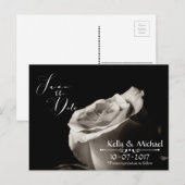 Économies romantiques de rose blanc les cartes de (Devant / Derrière)