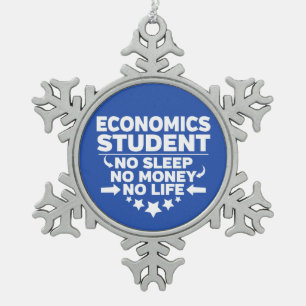 Economiestudenten Geen leven of geld Tin Sneeuwvlok Ornament