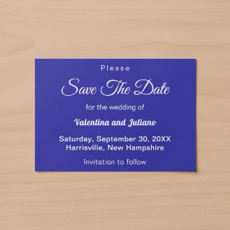 Économique Carte de Mariage Bleu Foncé Save The Da