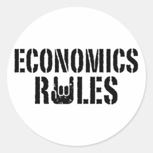 Economische regels ronde sticker