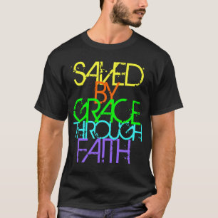 Économisé par grâce par le T-shirt de néon de