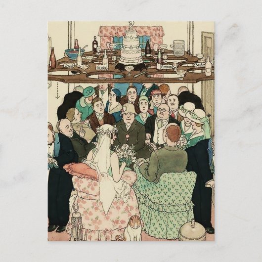 “Economy of Space” van W Heath Robinson Briefkaart (Voorkant)