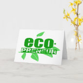 Ecopreneur met Bladeren, het Koppelteken van de Kaart (Gele Bloem)