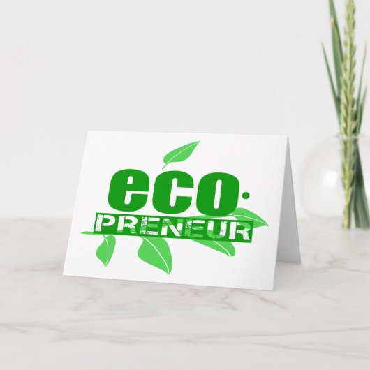 Ecopreneur met Bladeren, het Koppelteken van de Kaart (Voorkant)