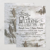 écorce de bouleau invitation mariage campagnard ru (Devant / Derrière)
