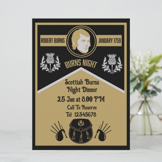 écossais Burns Invitation dîner de nuit (Debout devant)