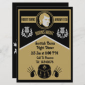 écossais Burns Invitation dîner de nuit (Devant / Derrière)
