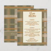 écossais Celtic Tartan Motif Menu Mariage (Devant / Derrière)