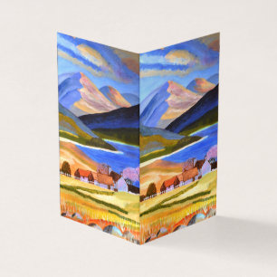 Écossais Highlands carte de visite plié