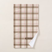 écossais moderne plaid écossais beige brun rouge (Serviette à main)