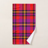 écossais rouge violet orange Tartan Plaid Motif (Serviette à main)