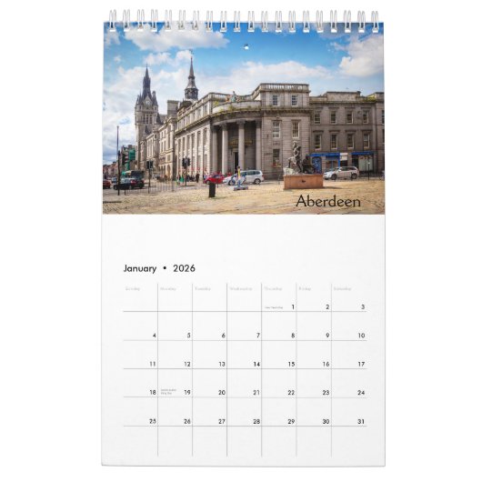 Écosse, Calendrier avec différents endroits en Éco (Jan 2026)