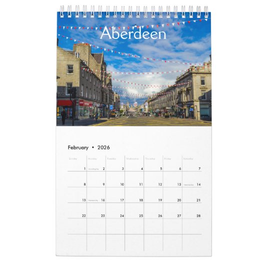 Écosse, Calendrier avec différents endroits en Éco (Feb 2026)