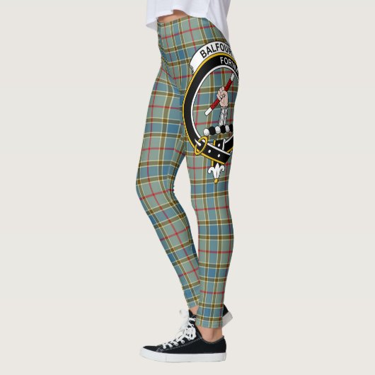 Ecosse Clan Balfour Crest Tartan Femmes Leggings (Gauche)