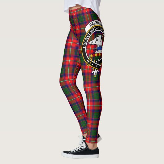 Ecosse Clan Belshes Crest Tartan Femmes Leggings (Gauche)