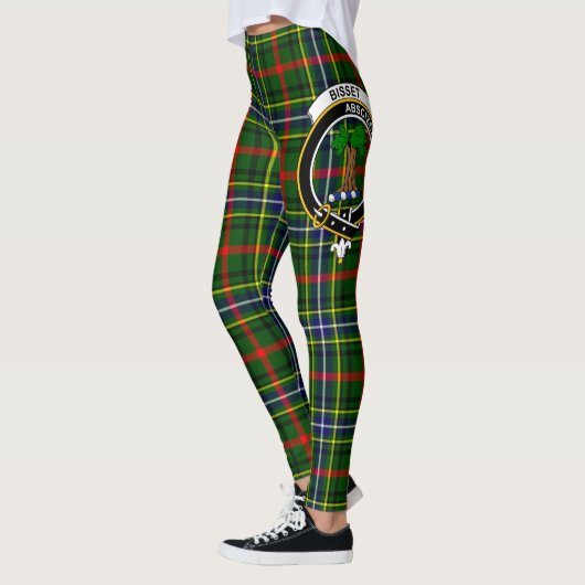 Ecosse Clan Bisset Crest Tartan Femmes Leggings (Gauche)