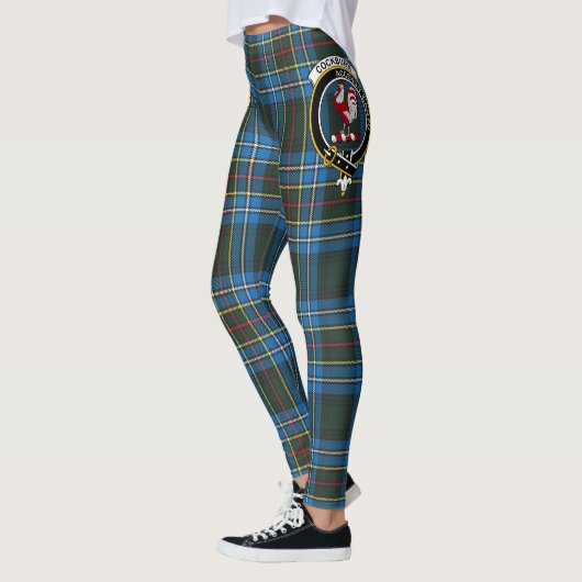 Ecosse Clan Cockburn Crest Tartan Femmes Leggings (Gauche)